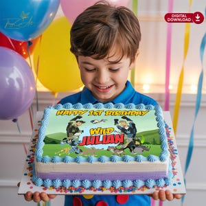 Printable Wild Kratts Cake Topper, Personalized Wild Animal Party Theme Supplies, Wild Kratts Birthday Party Decor for Boy, Digital Download