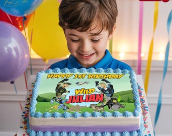 Decorazione per torta Wild Kratts personalizzata: decorazione per feste di compleanno a tema animali (download digitale)