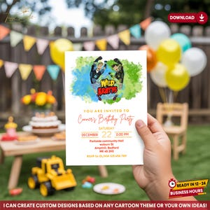 Wild Kratts Birthday Invitation, Wild Kratts Invite Digital, Wild Kratts Party Invitation Printable Download, Party Card