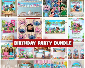 Lilo & Stitch Party Bundle Package: Custom Decorations (Digital Download)
