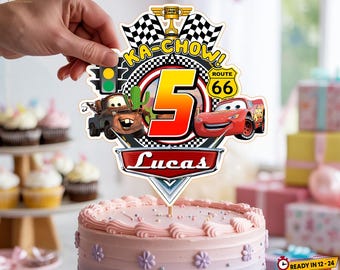 印刷可能なディズニー カーズ ケーキトッパー、ライトニング