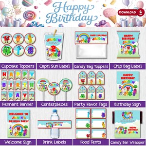 Numberblocks Geburtstagsparty Bundle, digitale Geburtstagsfeier Dekor, personalisierte druckbare Datei, benutzerdefinierte Numberblocks Dekorationen