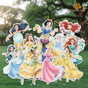 Disney Prinzessin Ausschnitt, Prinzessin Geburtstagspartydekoration, Prinzessin Partyzubehör für Kinder, Prinzessin Herzstück, digitaler Download