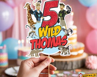 Adorno para tarta de Wild Kratt personalizado: Decoración imprimible para fiesta de cumpleaños (descarga digital)