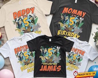 Wild Kratts Birthday PNG: design personalizzato per maglietta coordinata per la famiglia (download digitale)