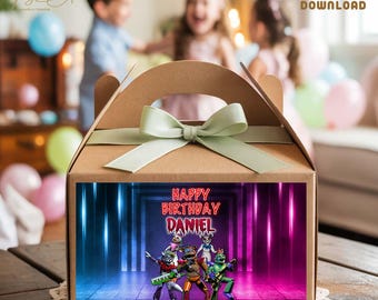 Freddy Gable Box Label: Five Nights at Freddy's Birthday Party Favor (Digital Download