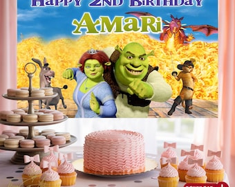 Custom Shrek Birthday Backdrop: Personalized Party Theme (Digital Download, 72x48")