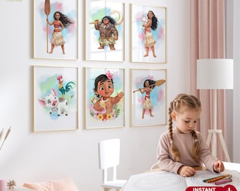 Moana Nursery Prints: Tropical Island Wall Art (Digital Download)