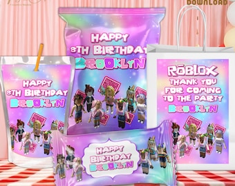 Paquete de fiesta de cumpleaños de chica de videojuegos: Kit de decoración personalizado (descarga digital)