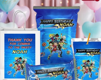 Beyblade Birthday Party Bundle: Custom Favor Tags, Capri Sun Labels (Digital Download)