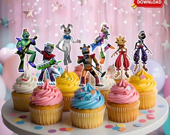Five Nights at Freddy's Cupcake Toppers: Freddy Fazbear Birthday Decor (Digital Download)