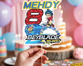 Beyblade Cake Topper: Personalisierte Geburtstag Party Dekoration (Digitaler Download)