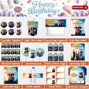 Zombies 4 Birthday Party Bundles, Personalized Zombies Birthday Decorations, Custom Name Descendants Zombies Party Theme, Digital Download