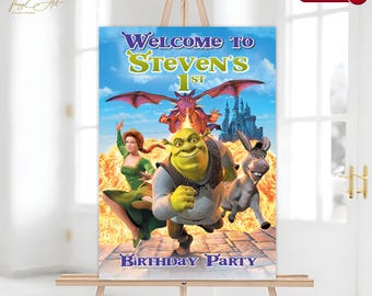 Shrek Birthday Welcome Sign: Custom Party Theme (Digital Download)