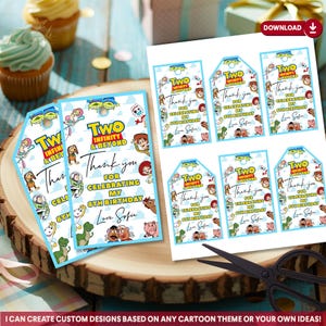 Toy Story Party Favor Gift Tag, Toy Story Thank You Tags, Editable Toy Story Birthday Party Favor, Birthday Tags Printable