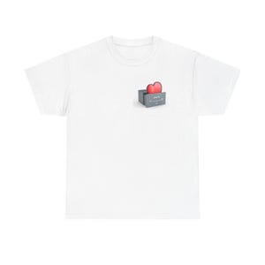 Heart in a Box Unisex Heavy Cotton Tee | Cute Casual Gift, Valentine&#39;s Day Tee, Love Shirt, Everyday Wear, Comfortable Top