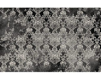 Dark Damask Paper - Redesign Decoupage Décor Tissue Paper - Dark Damask - 2 sheets (19" x 30") Large Furniture Paper