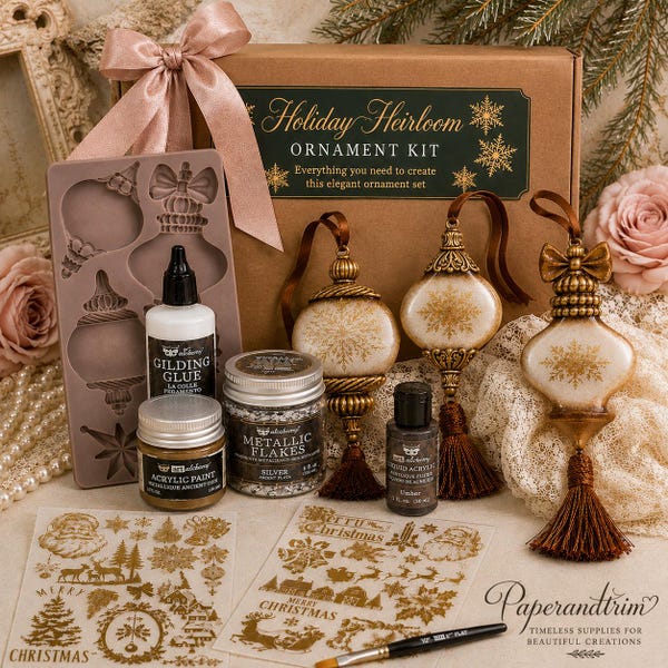 Holiday Heirloom Ornament Project Bundle Kit, Ornament Kit, Casa Mia Style Ornament Kit, Ornament Kit, DIY Kits