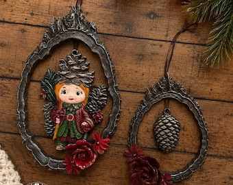 Pinecone Dolls, Redesign with Prima Decor Mould, Holiday Mould, Christmas Mould