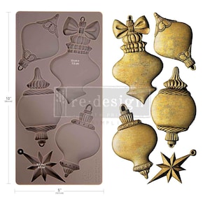 New! Winter Luxe Blanks Mould, Decor Moulds, Winter Luxe Blanks, Holiday Ornament Mould, DIY Ornaments, Prima Moulds afbeelding 1