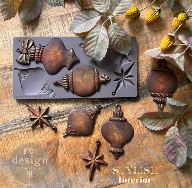 New! Winter Luxe Blanks Mould, Decor Moulds, Winter Luxe Blanks, Holiday Ornament Mould, DIY Ornaments, Prima Moulds afbeelding 10