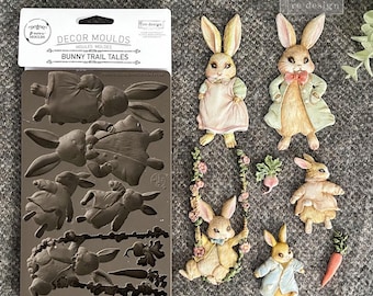 Bunny Trail Tales Decor Mold – Easter Rabbit Vignettes, Re-Design with Prima
