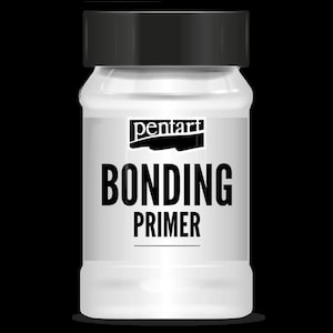 May include: A white bottle of "Bonding Primer" with a black cap. The product label features the brand name "pentart" above the bold text "BONDING PRIMER". The bottle is set against a black background.