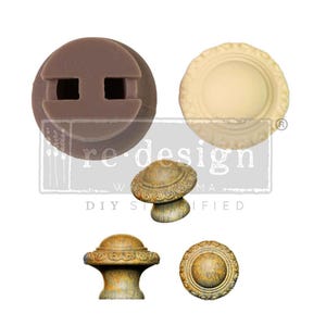 Luxe Ornate Silicone Knob Mould, Furniture Hardware Casting Mold