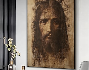 Jesus religious abstract canvas wall art, Abstract Jesus art print, Jesus wall decor, Christian art, Home wall decor, Ready to hang