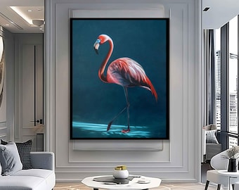 Flamingo wall art, Flamingo wall decor, Flamingo painting, Flamingo canvas, Flamingo art print, Animal art, Animal painting, Animal canvas