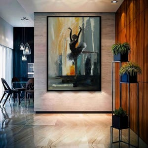 Ballerina posing canvas, Elegant colorful ballerina digital print, Ballerina home decor, Ballerina art, Elegant woman print, Woman art