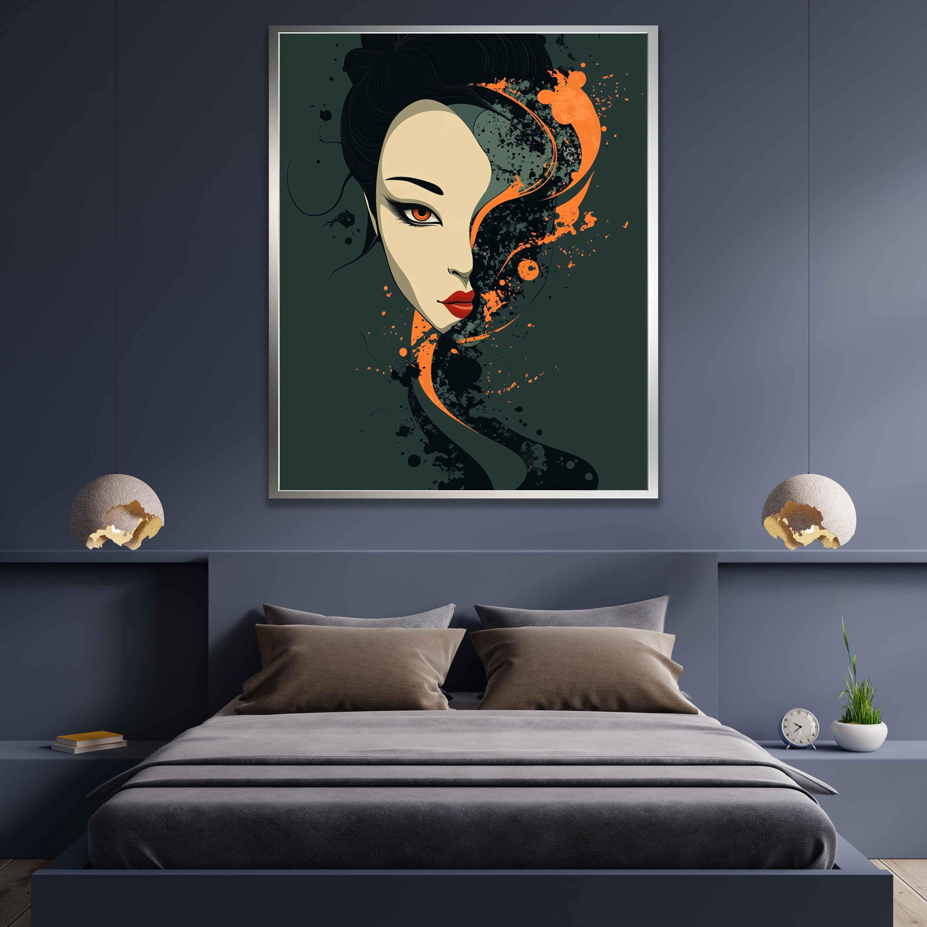 Abstract Japanese Woman Art Print, Japanese Wall Art, Modern Japanese ...