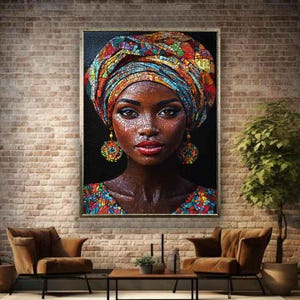 African woman canvas print, African woman wall art, Colorful african woman canvas, Colorful African art, Woman digital print, woman art