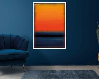 Mark Rothko Mix of Colors Canvas Print, Orange and Blue Mark