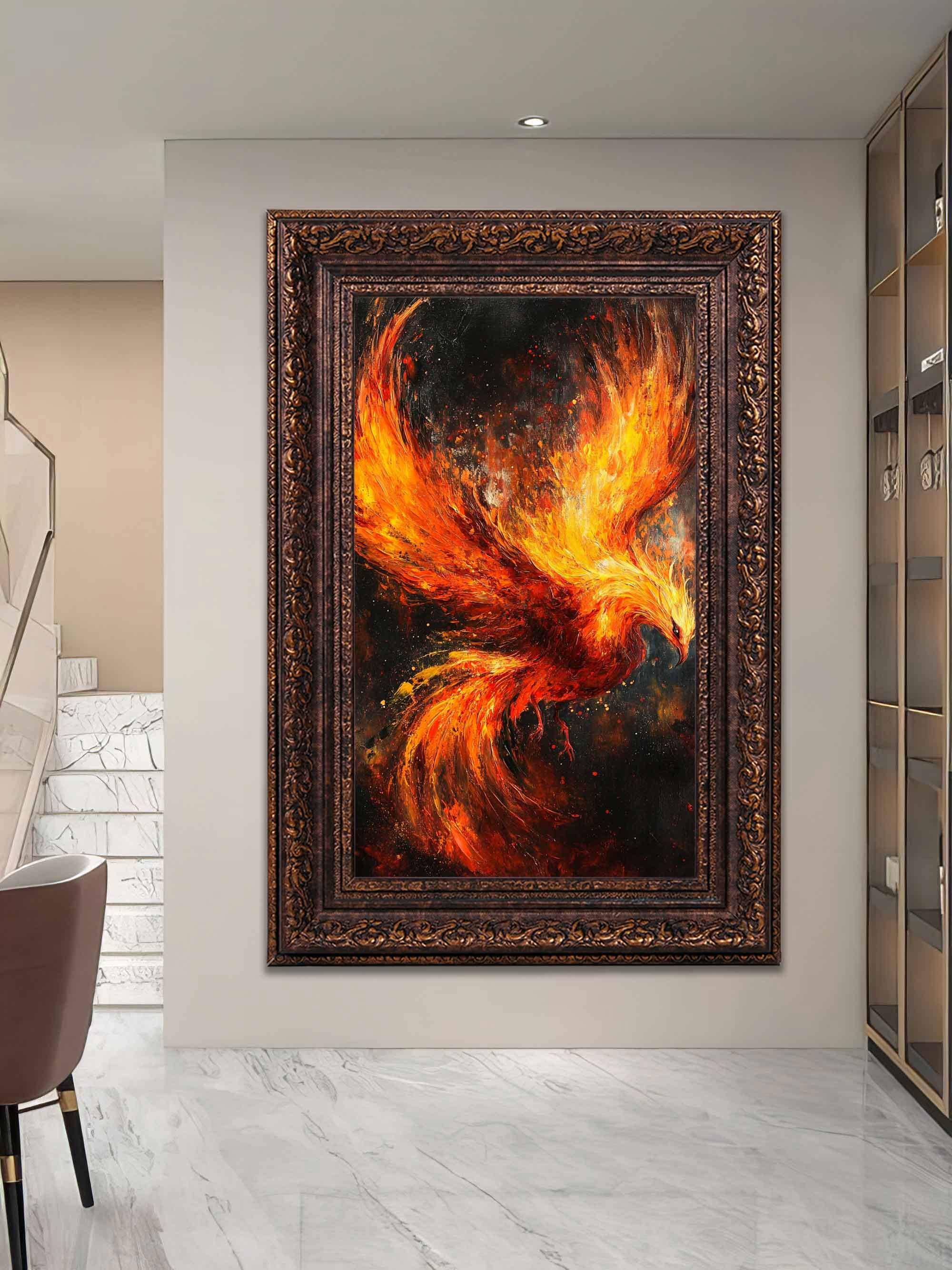 Phoenix Canvas Wall Art, Phoenix Wall Decor, Phoenix Bird Art
