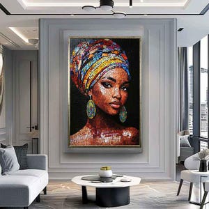 African woman canvas print, African woman wall art, Colorful african woman canvas, Colorful African art, Woman digital print, woman art