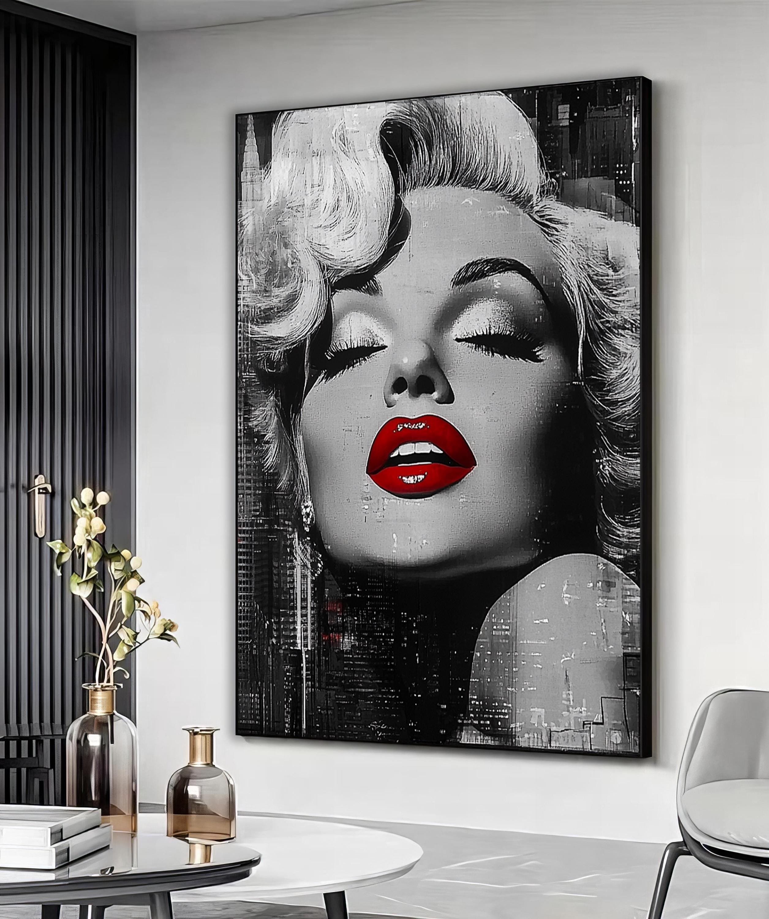 Poster Marilyn Monroe Sur Toile - 50 X 75 Cm - Style Sans Cadre - Déco Murale Salon Ou Chambre