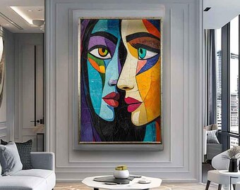 Cubic womans canvas art, Minimalistic womans print, Abstract womans art, Womans home decor, Womans wall art, Womans painting, Womans canvas