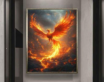 Art de Phoenix, toile de Phoenix, peinture de Phoenix, art mural de Phoenix, décoration murale de Phoenix, impression d'art de Phoenix, impression de Phoenix, art de cendres de Phoenix
