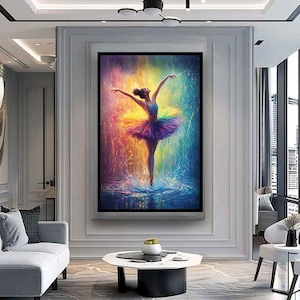 Colorful ballerina painting, Elegant ballerina digital print, Colorful ballerina home decor, Ballerina art, Elegant woman print, Woman art