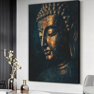 Buddha canvas wall art, Buddha canvas print, Buddha meditation painting, Buddha wall decor, Meditating buddha home decor, Buddha art print
