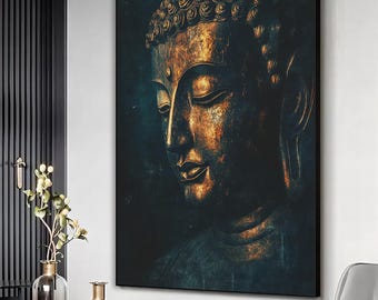 Buddha canvas wall art, Buddha canvas print, Buddha meditation painting, Buddha wall decor, Meditating buddha home decor, Buddha art print