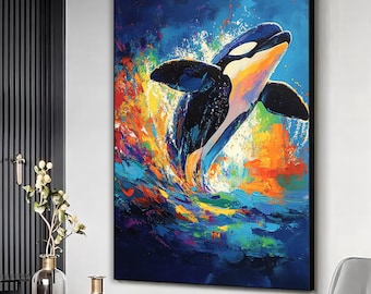アートプリント シャチファミリー | キャンバス | 紙 | シャチ