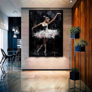 Ballerina posing canvas, Elegant abstract ballerina digital print, Ballerina home decor, Ballerina art, Elegant woman print, Woman art