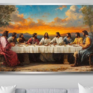 The Last Supper Wall Art, Digital Print, Home Decor, Jesus Art, Bible Wall Art, Bible Verse Print, Printable, Christian Faith