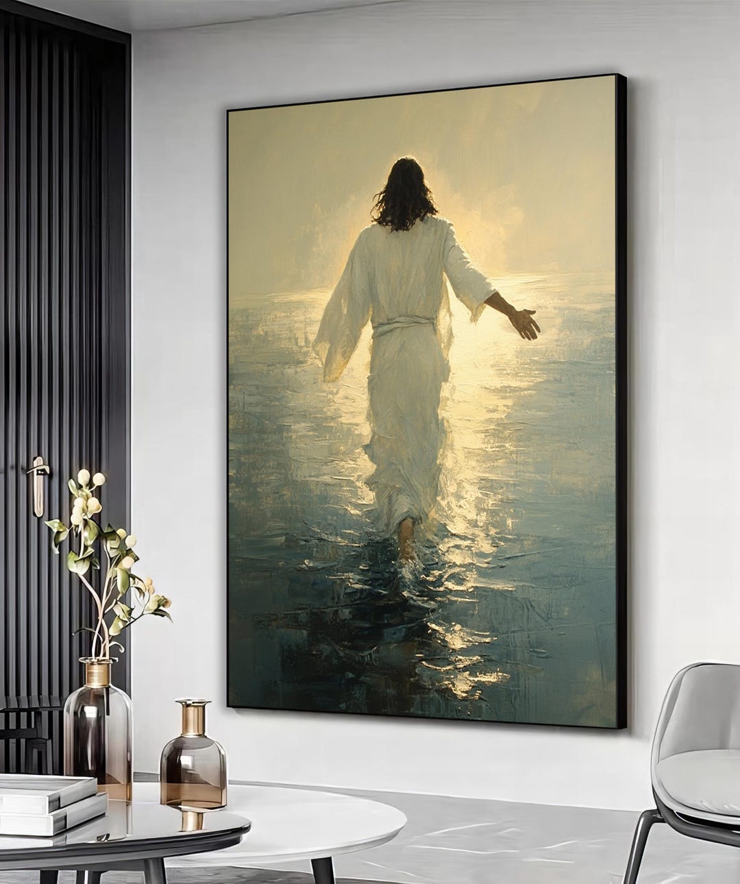 Jesus Walking on Water Canvas Art: Christian Religious Wall Decor - Etsy