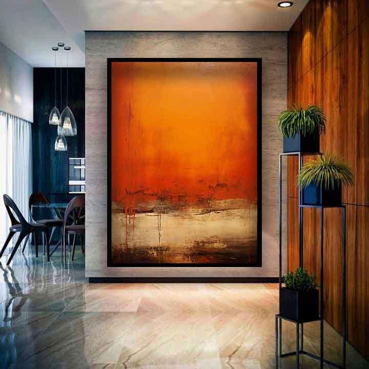 Mark rothko canvas print, Orange mark rothko painting, Abstract mark rothko home decor, Framed mark rothko canvas, Mark rothko reproduction