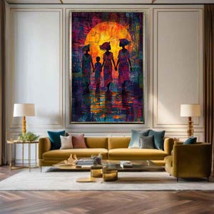 African Womans abstract painting, African woman canvas, Minimalistic african woman painting, Colorful african woman digital print, woman art