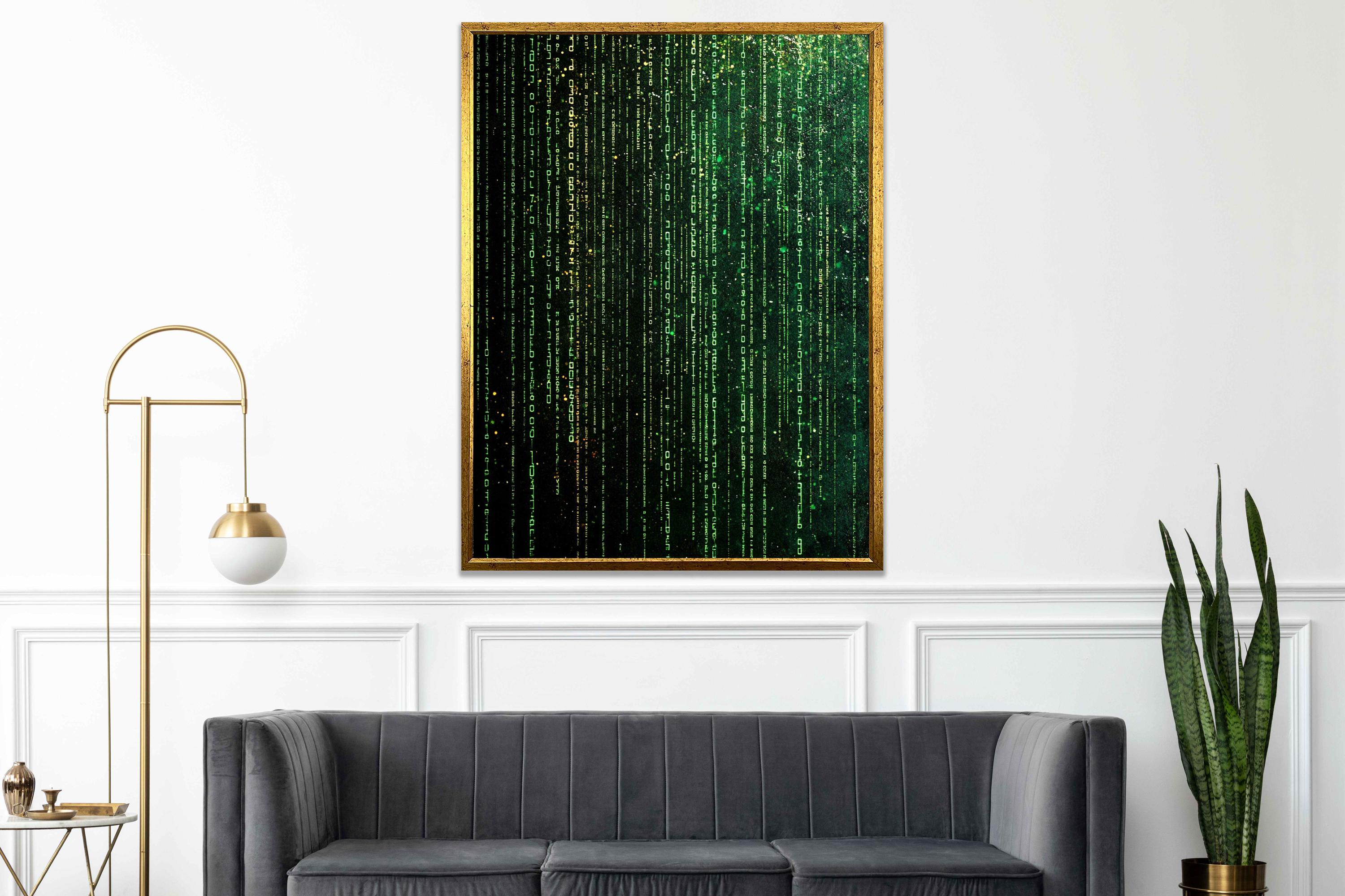 Matrix Binary Code Wall Art, Matrix Inspired Coding Canvas Art, Matrix ...