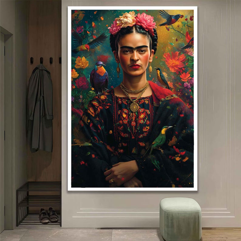 Frida Kahlo Print, Frida Portrait Historical Canvas Feminism Wall Art ...